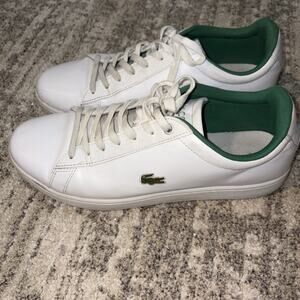 Lacoste Hydez Leather White Fashion Alligator Sneakers Shoes Mens Size 12